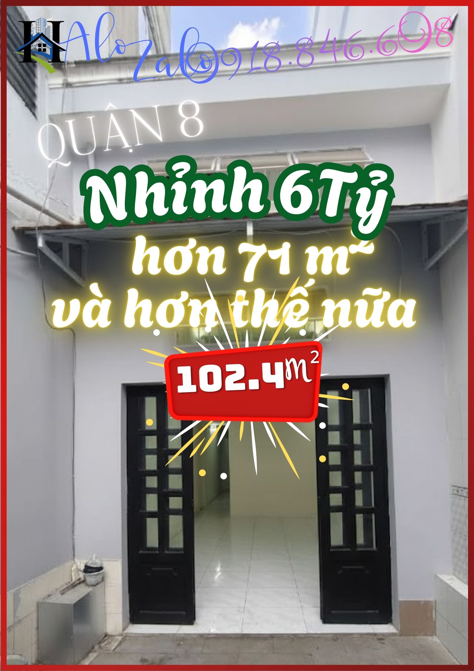Q.8 – HƠN 100m² – NHỈNH 6 TỶ – NỞ HẬU - HẺM XE HƠI - NHÀ MỚI Ở NGAY